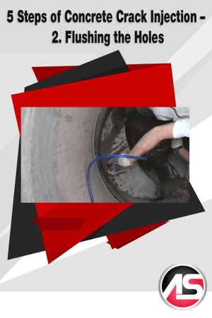 5 Steps of Concrete Crack Injection – 2. Flushing the Holes - Alchemy-Spetec