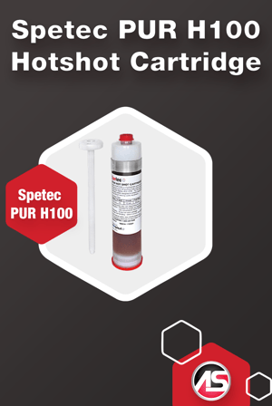 The Spetec PUR H100 Hotshot Cartridge contains one component, closed cell, hydrophobic, water reactive, solvent/phthalate free, low viscosity polyurethane injection resin for stabilization and water cut-off of large water leaks. The cartridge packaging is ideal for small jobs in locations that prohibit the use of pumps.